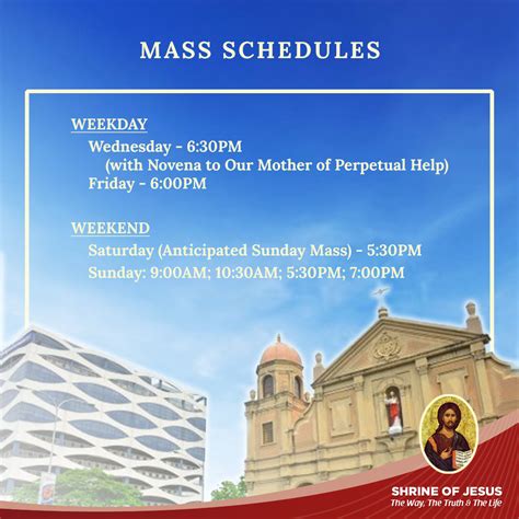 Mass Schedules – Shrine of Jesus.